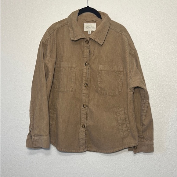 Lucky Brand Tan Corduroy Button-Up Jacket L - Picture 1 of 5
